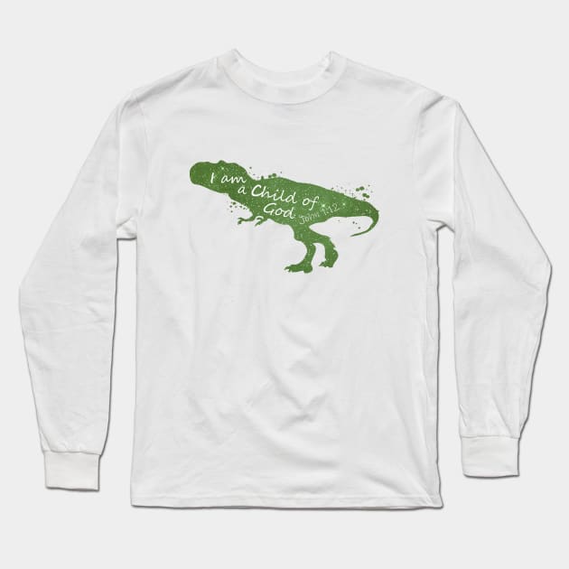 Child Of God Dinosaur Bible Verse Long Sleeve T-Shirt by TheJollyMarten